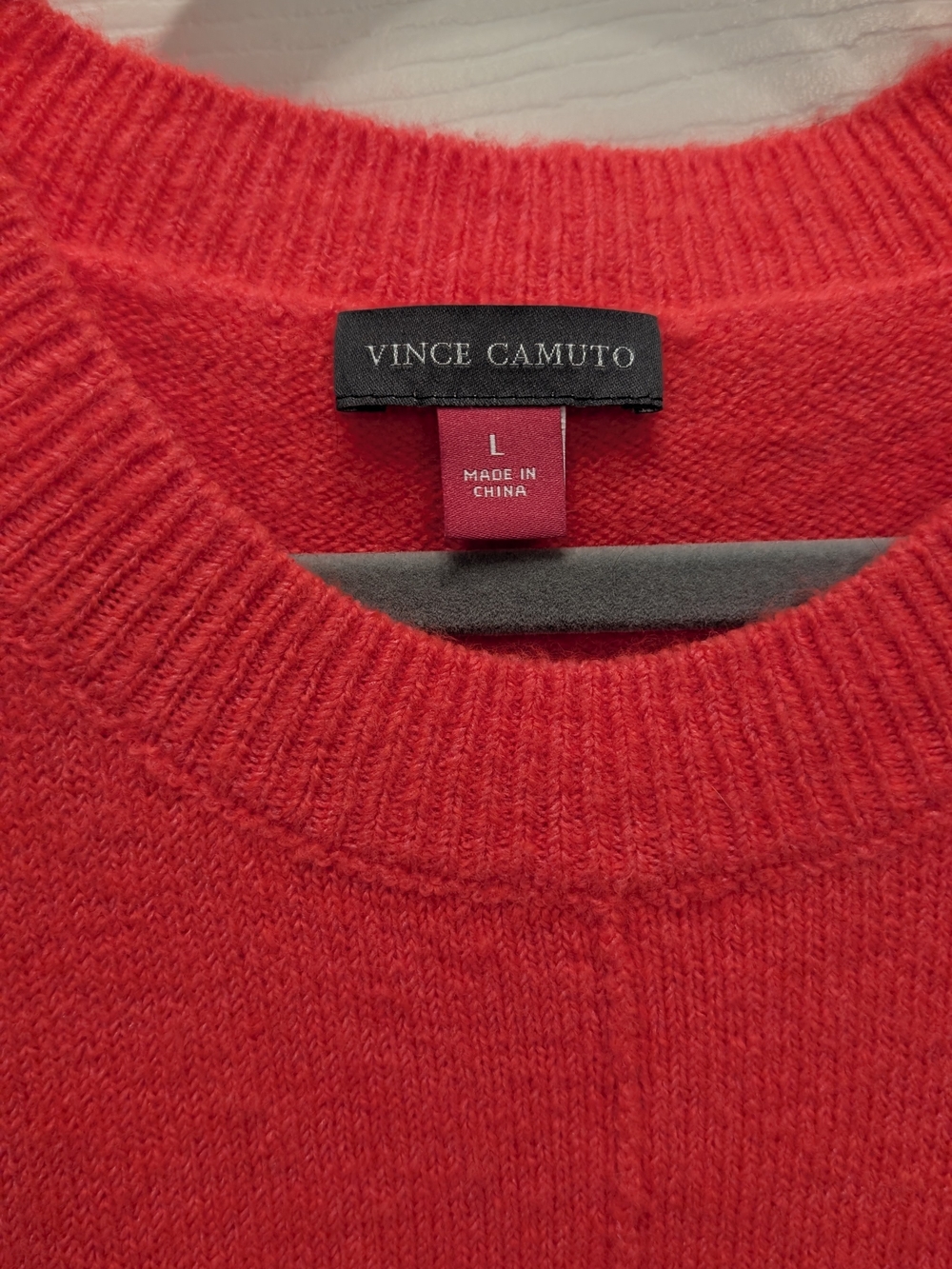 Vince Camuto Neon Coral Crewneck Sweater - Picture 4 of 4